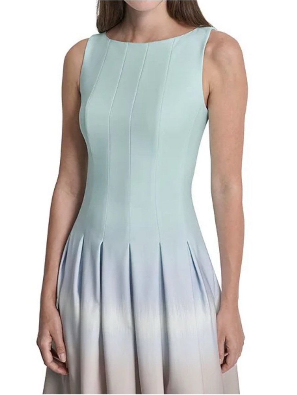 Dkny Sleeveless Ombre Dress in Mint to Light Blue